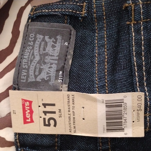 LEVI SLIM SIZE 2T BOYS JEANS BRAND NEW NWT NEVER WORN FORGOT ABOUT THEM - Picture 6 of 6